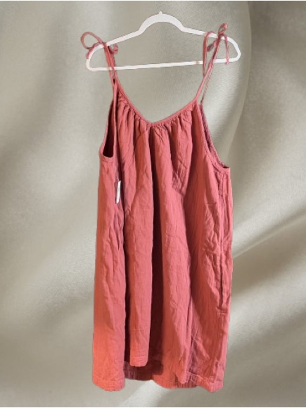 NWT Old Navy Brick Red Boho Gauze Tie Shoulder Swing Dress Size XL - Picture 7 of 7